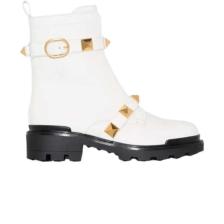 Ботинки Valentino Valentino Wmns Roman Stud Biker Boot 'White', белый