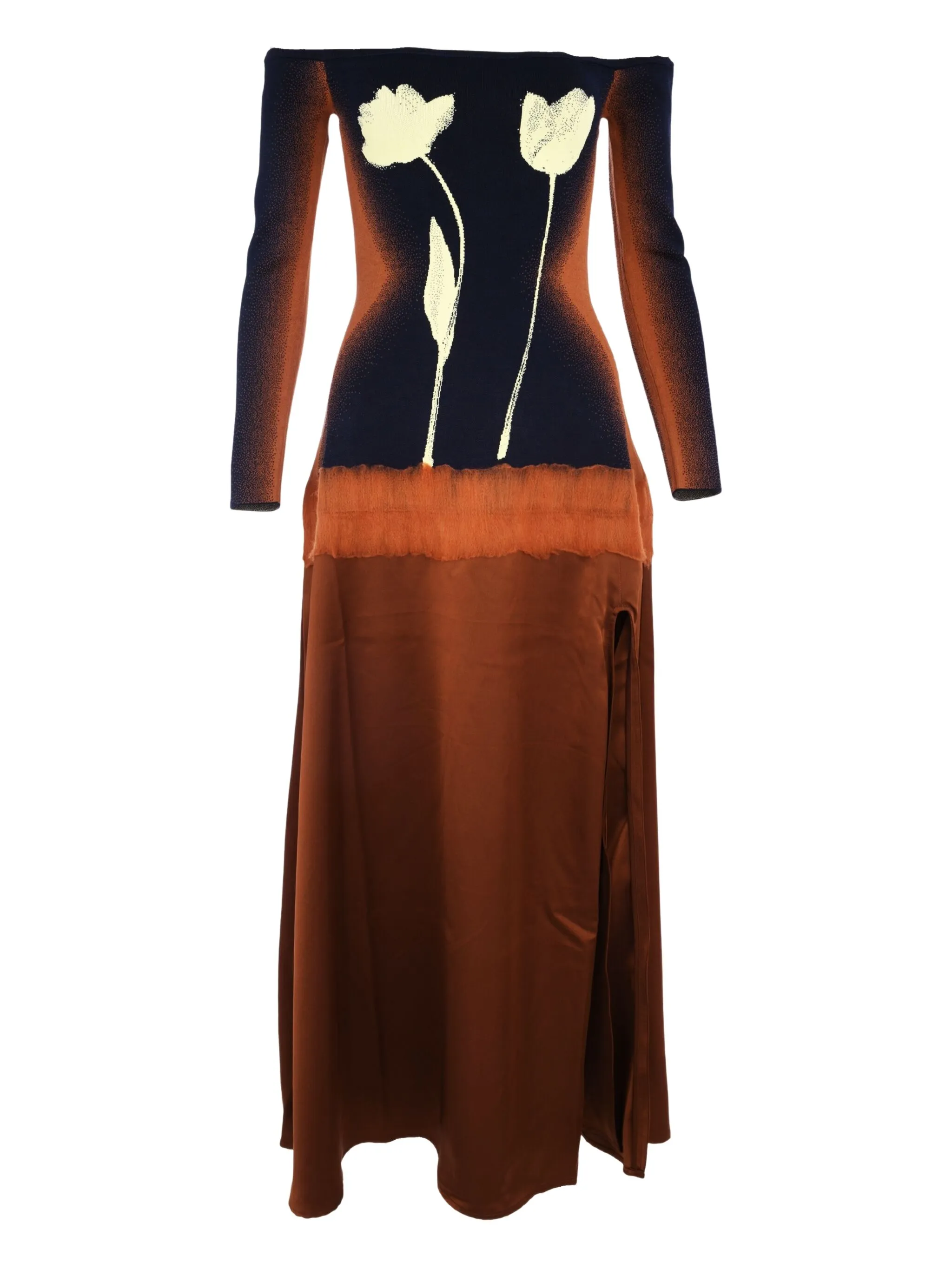 

Платье миди с открытыми плечами Ph5, коричневый