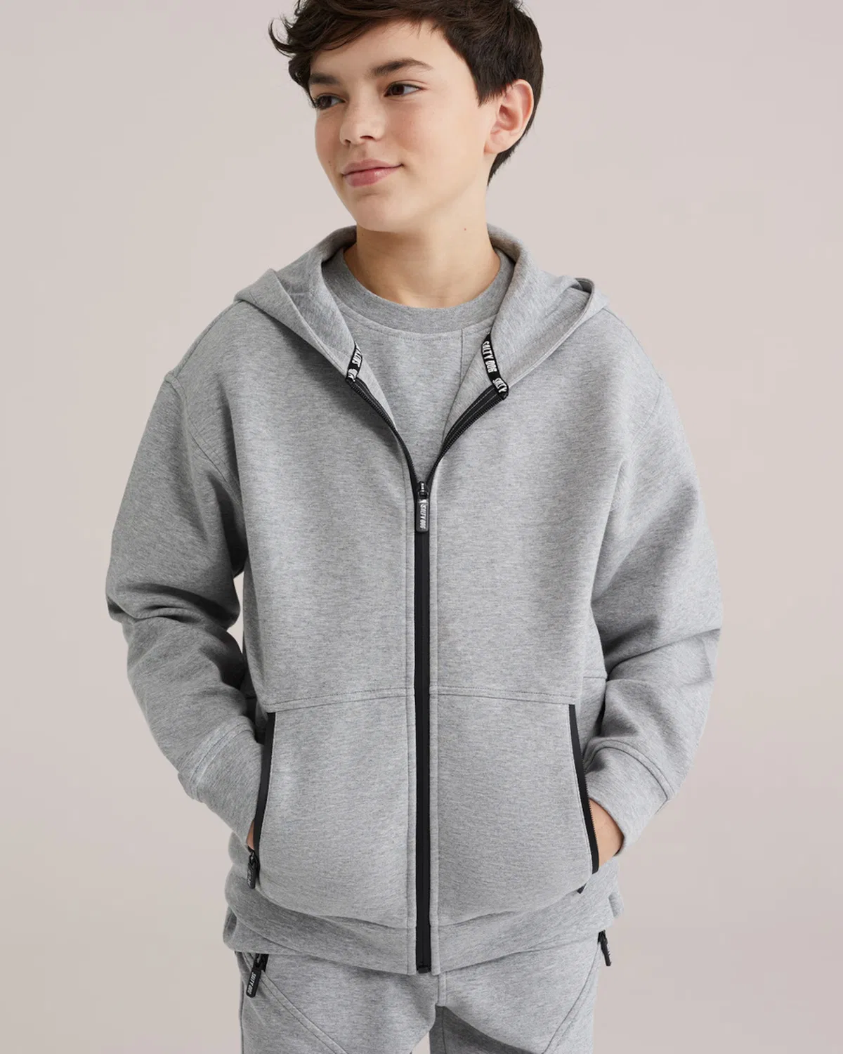 Толстовка на молнии We Fashion, Mottled Grey — фото 3