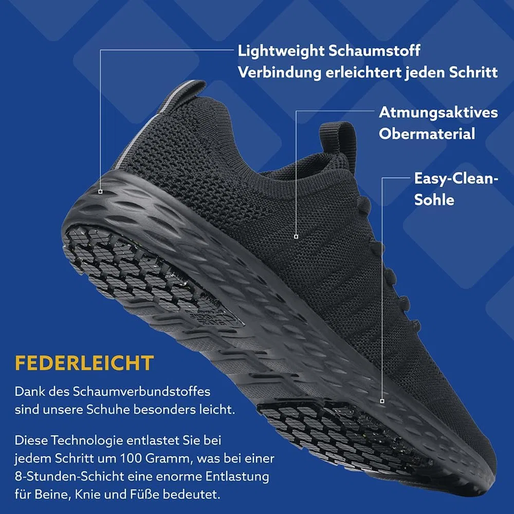 Мужские рабочие кроссовки Shoes for Crews - удобная водостойкая обувь с нескользящей подошвой и стельками, идеально подходит для работы в сфере общественного питания и на кухне для официантов и поваров - Everlight ECO, Black — фото 3