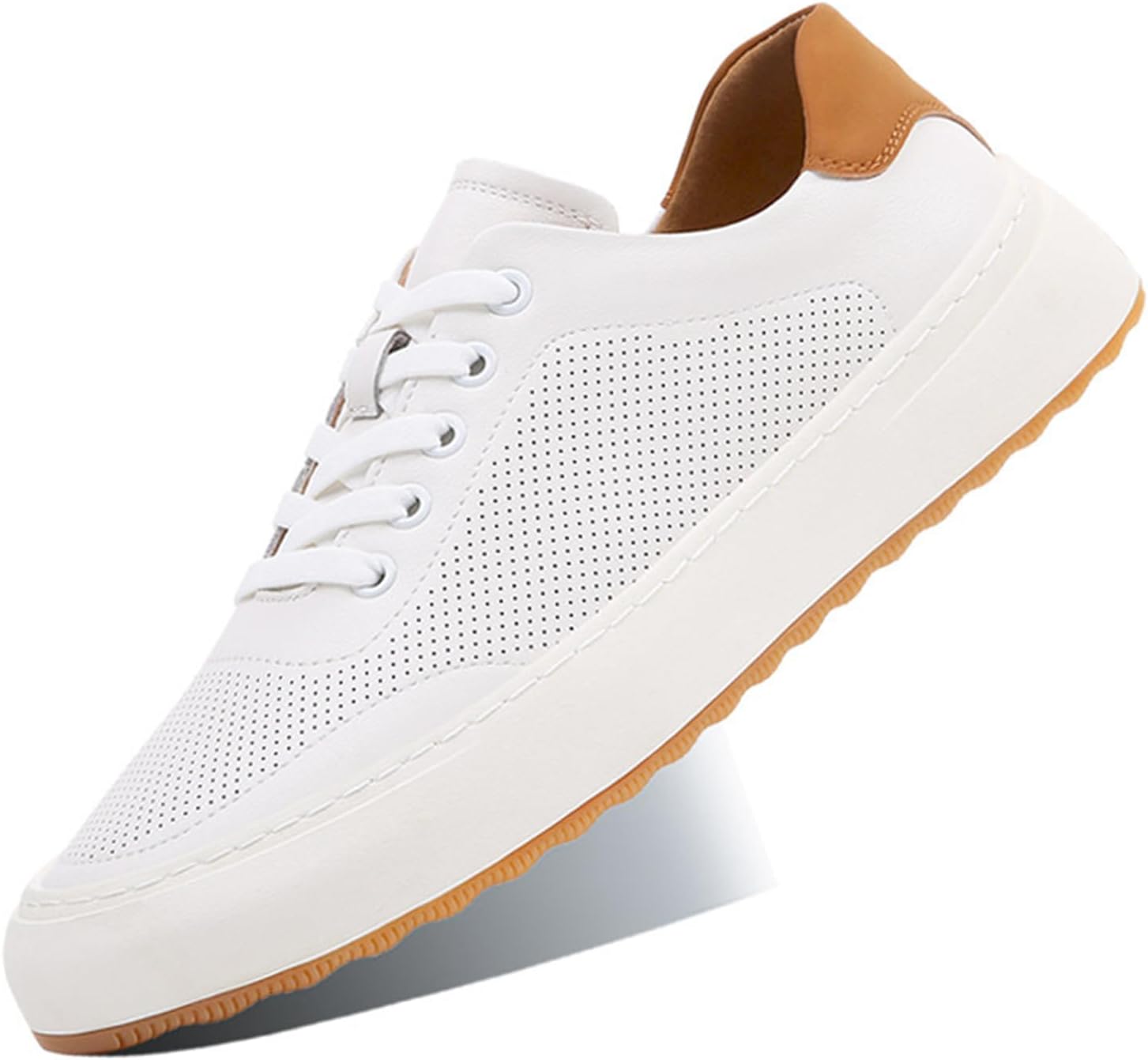 

Мужские кожаные кроссовки Abborora, слипоны, повседневные, дышащие, противоскользящие, низкие, для ходьбы, мужские стильные кроссовки, белый