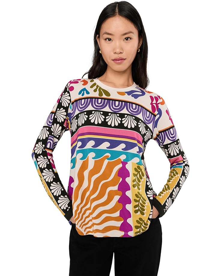 

Женская блузка Johnny Was The Janie Favorite Long Sleeve Crew Neck Swing Tee, White