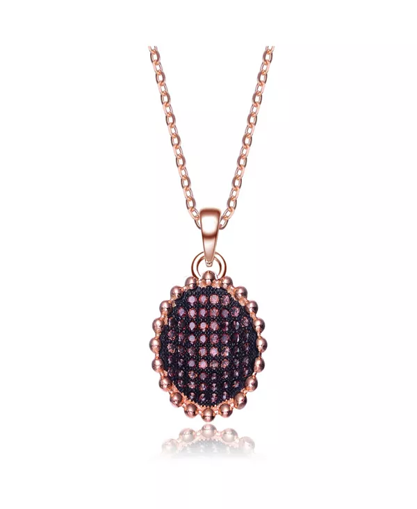 

Подвеска овальной формы из стерлингового серебра с кубическим цирконием Genevive, red