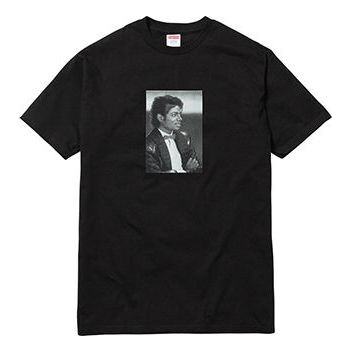 

Футболка ss17 michael jackson tee black printing short sleeve Supreme, черный