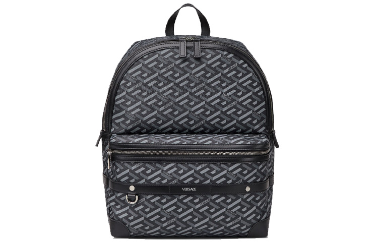

VERSACE Черный рюкзак из холста для мужчин