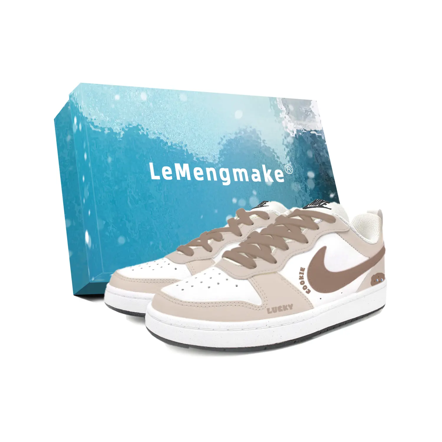 

Nike Court Borough Cocoa Cookies дышащие низкие скейтерские кроссовки White детские