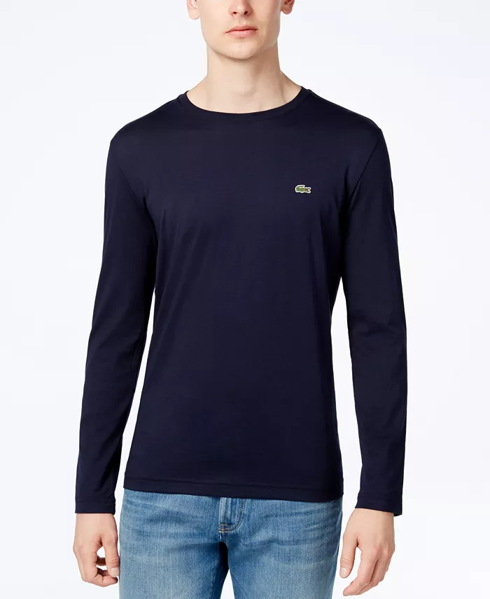 

Мужская футболка с длинным рукавом и круглым вырезом Jersey Lacoste, синий
