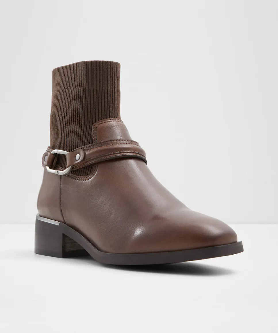 Женские полусапожки с круглым носком Aldo, коричневый — фото 4