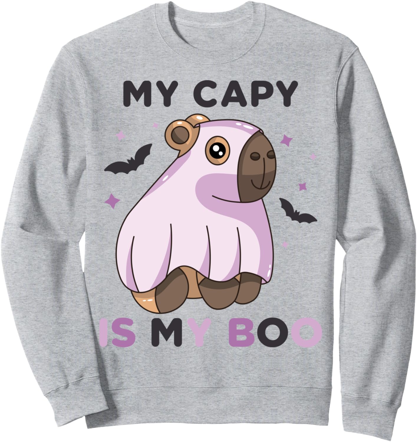 

Моя Кэпи - моя любимая. Призраки Хэллоуина. Стильная ретро-толстовка Capy Cavy Capivara Halloween Sppoky Season Tees, серый