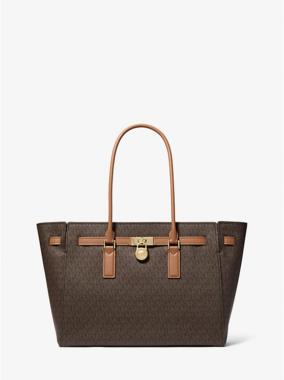 

Большая сумка-шоппер Hamilton Moderne с фирменным логотипом Michael Kors, Brn/Acorn