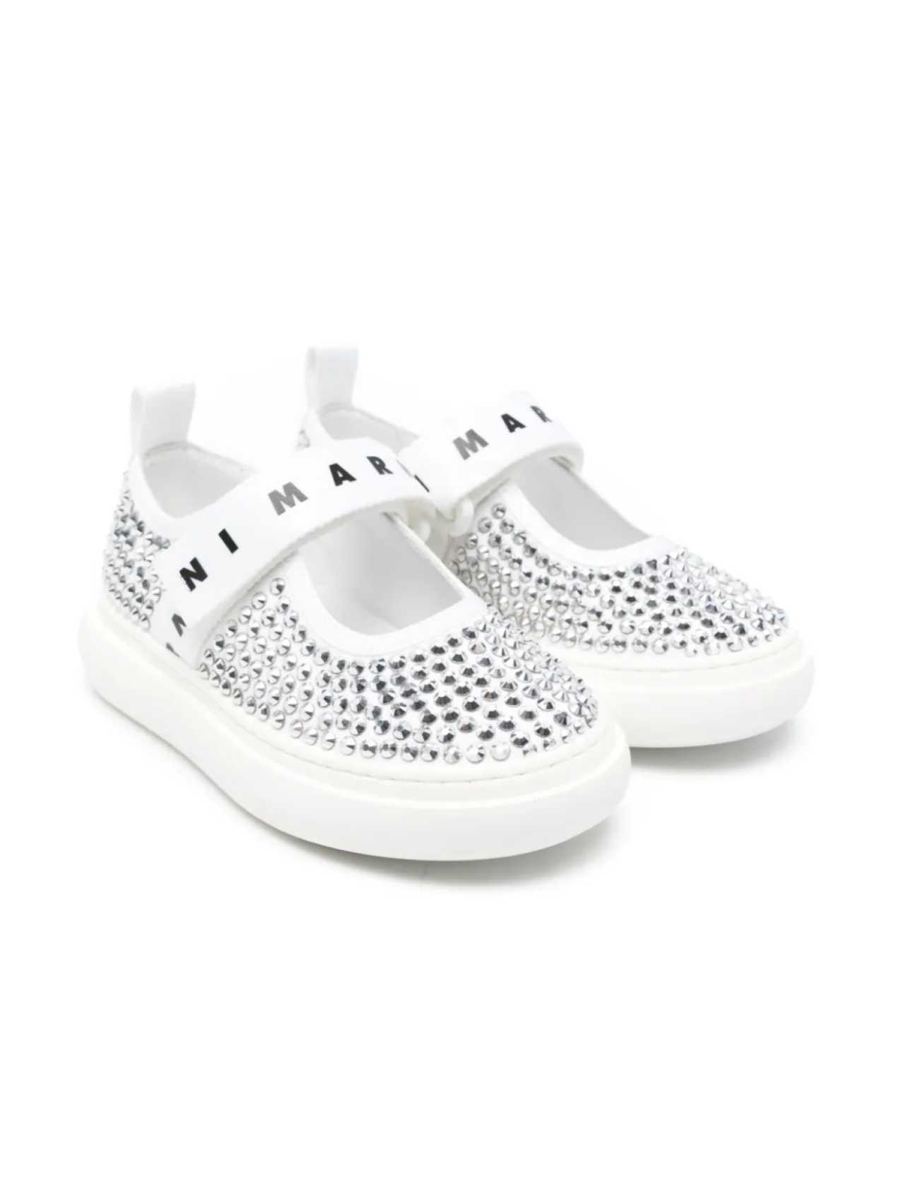 

Кроссовки, украшенные стразами Marni Kids, белый