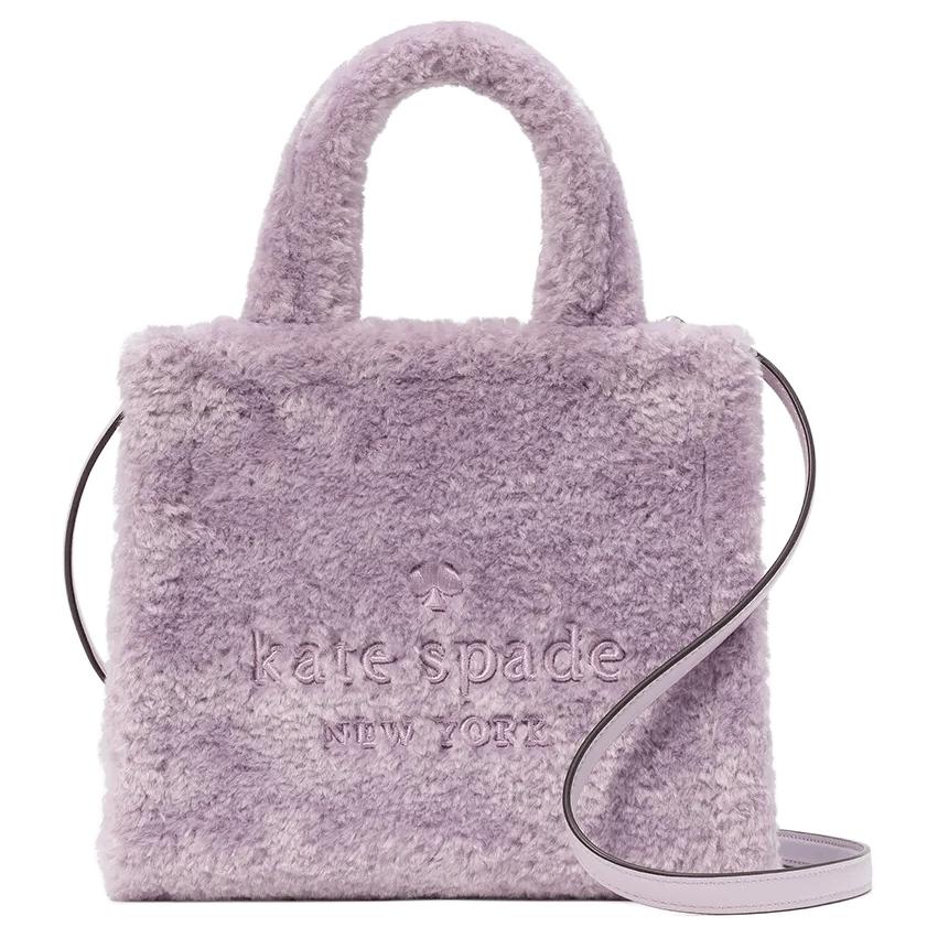 

Kate Spade Искусственная меховая сумка шоппер наплечная сумка через плечо дамская сумочка фиолетовая