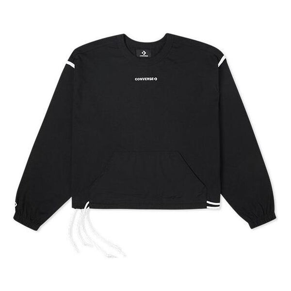 

Свитер long sleeve jersey crew 'black' Converse, черный