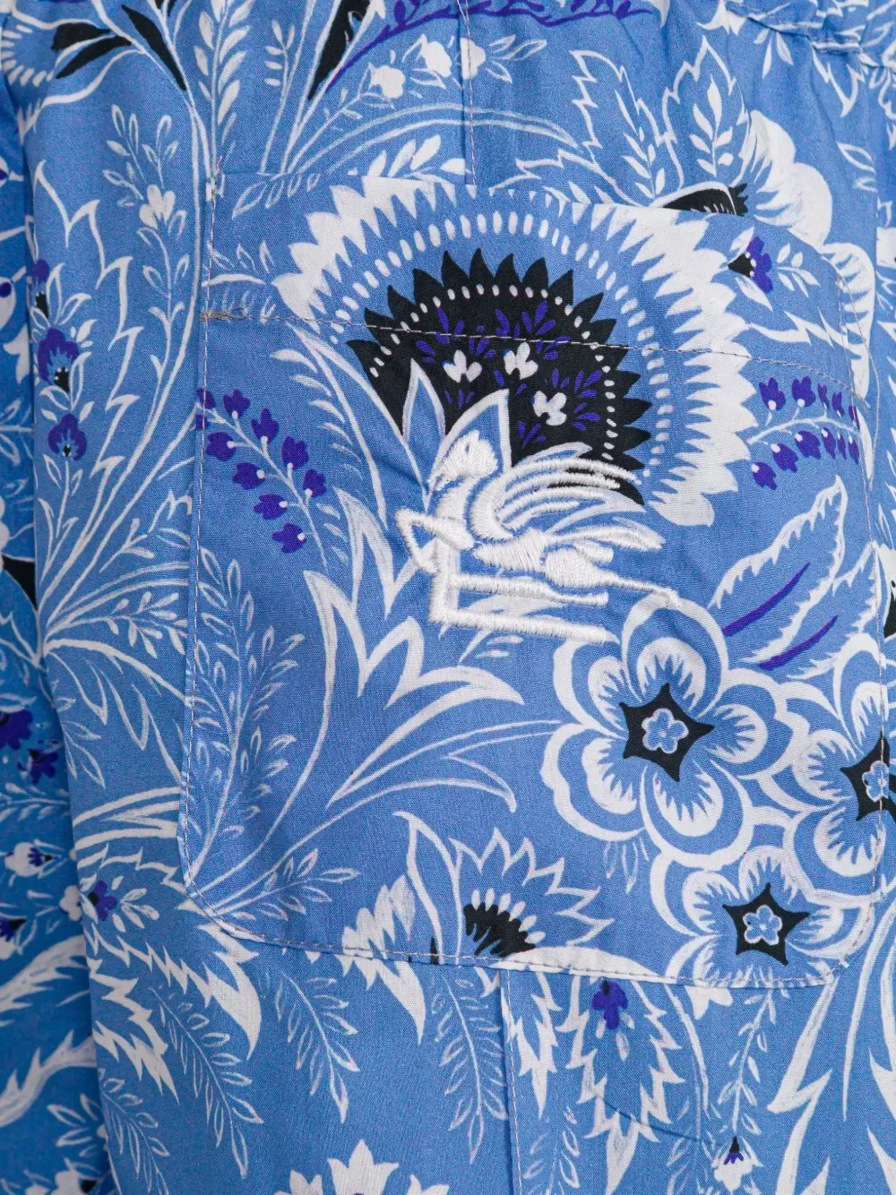 Шорты с цветочным принтом Etro Kids, синий — фото 3