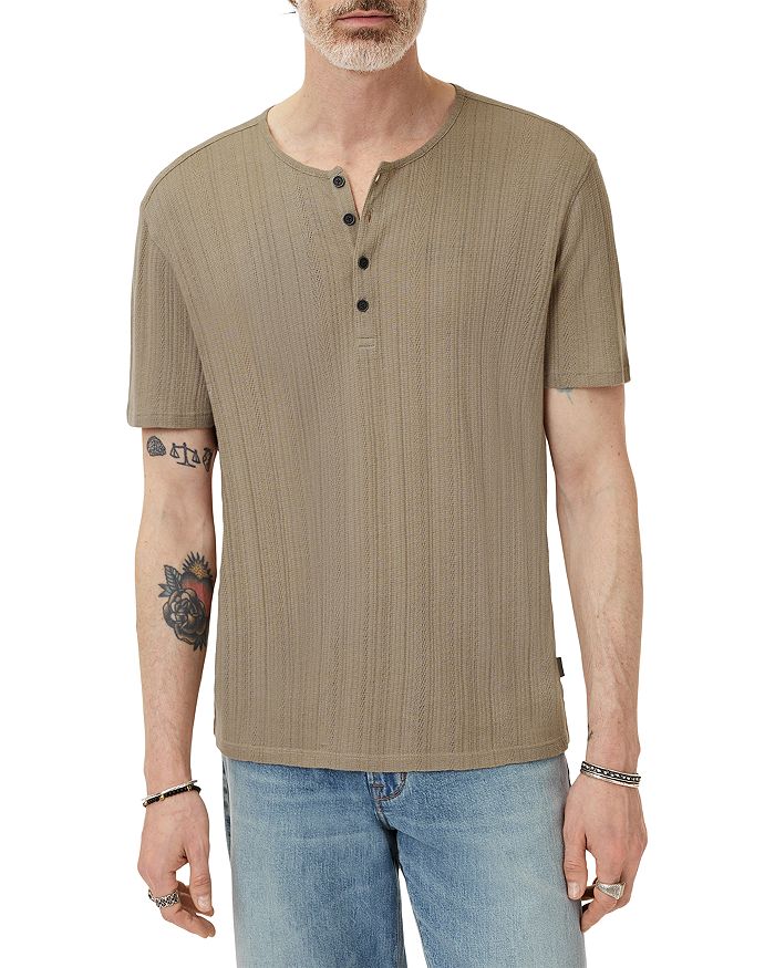

Ciel Regular Fit Woven Henley Tee – Рубашка-хенли Ciel Regular Fit из ткани John Varvatos, зеленый