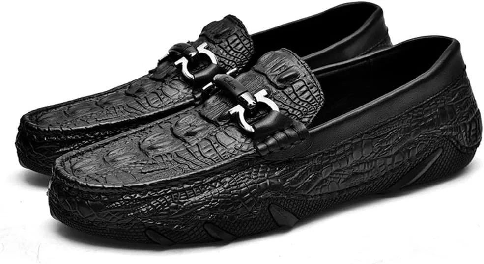 Лоферы с крокодиловой текстурой мужские, Black PUGHGAETZF