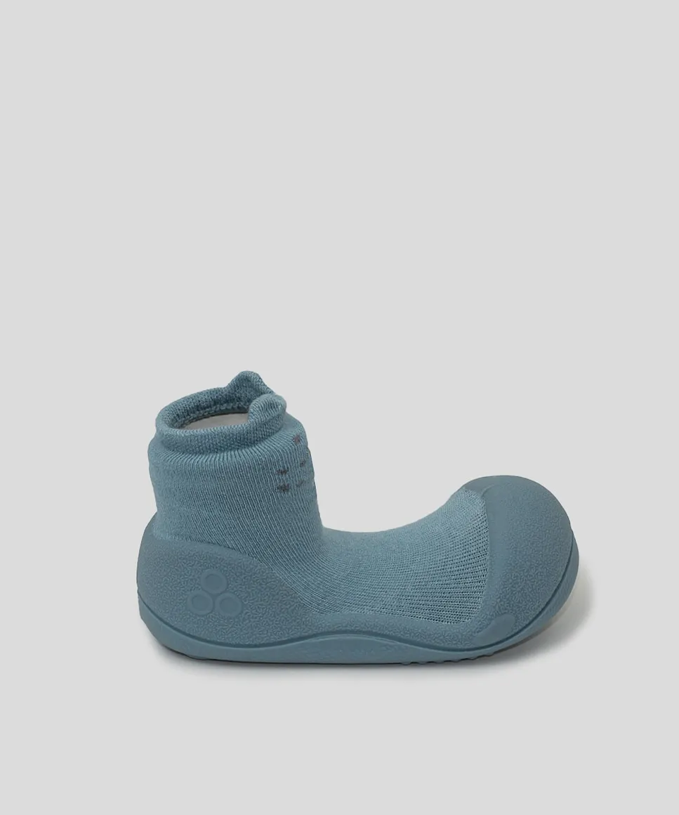 

Пинетки для младенцев из хлопка светло-голубого цвета с принтом лица медвежонка Attipas