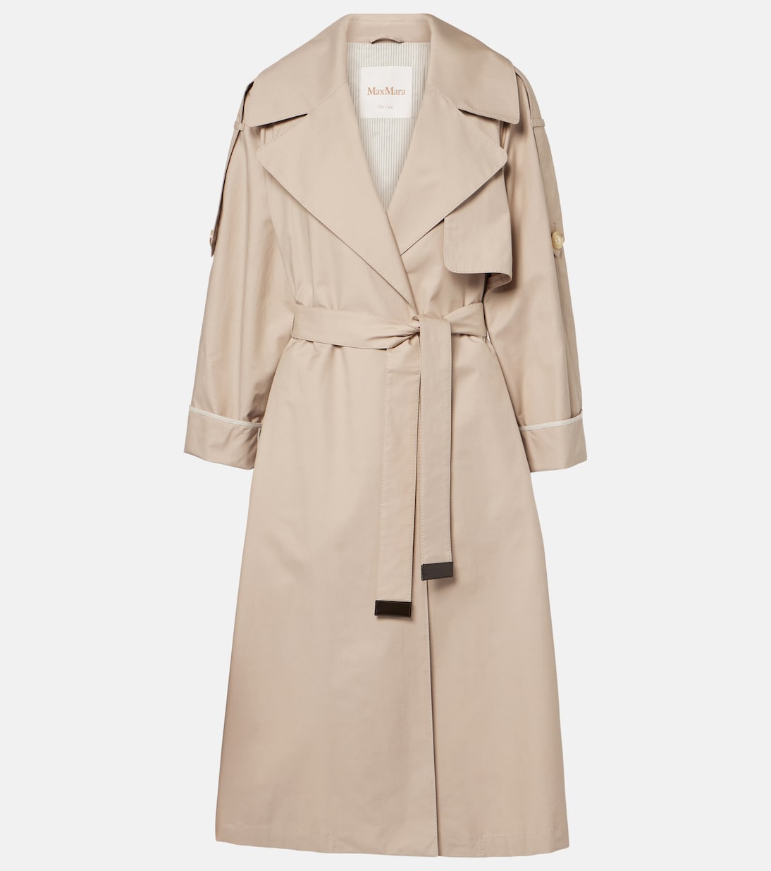 

Оверсайз тренч из твила Max Mara, песочный