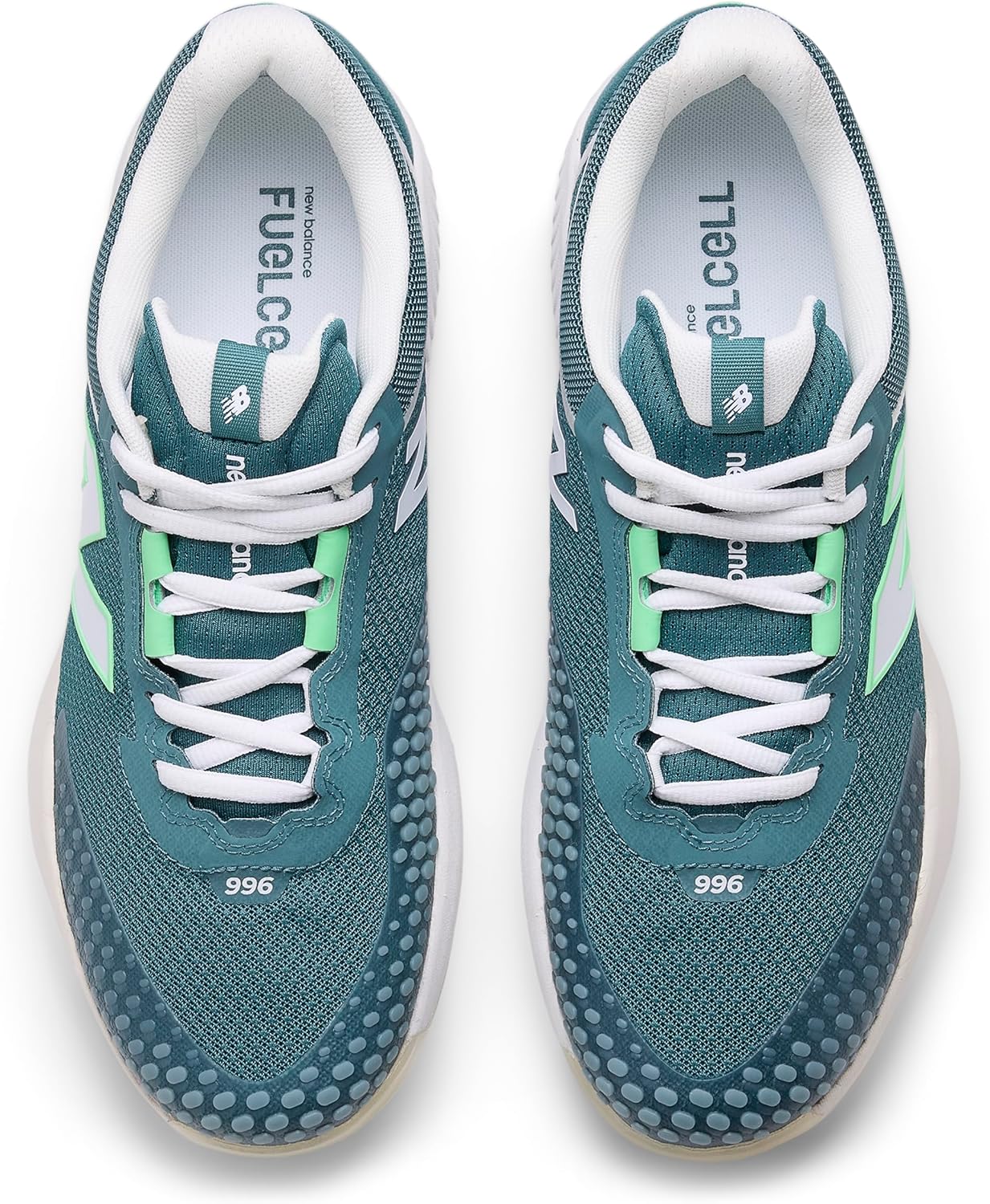 Мужские теннисные кроссовки для игры на хард-корте New Balance FuelCell 996 V4, New Spruce/White/Gum — фото 4