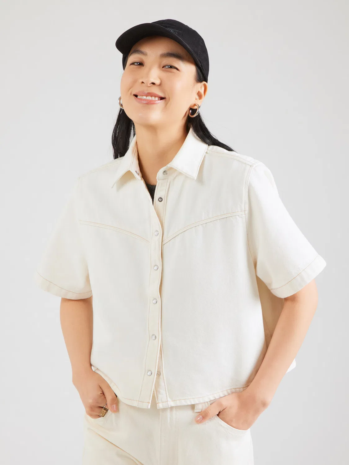 Блузка 'Logan Short Sleeve Denim Shirt' Levi'S , Wool White — фото 3