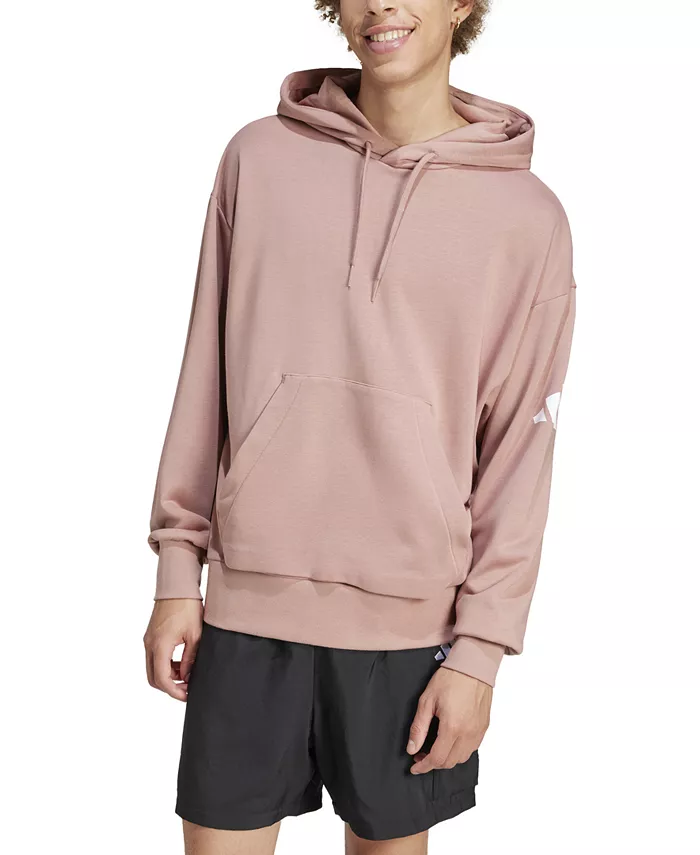 

Мужская худи Essentials Three Bar свободного кроя из френч-терри adidas, красный