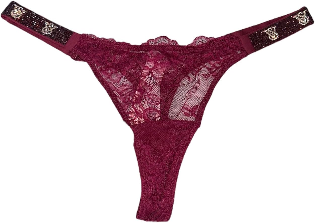 

Трусики-стринги Victoria's Secret Shine Strap Very Sexy с кружевом, цвет Red, Red Shine