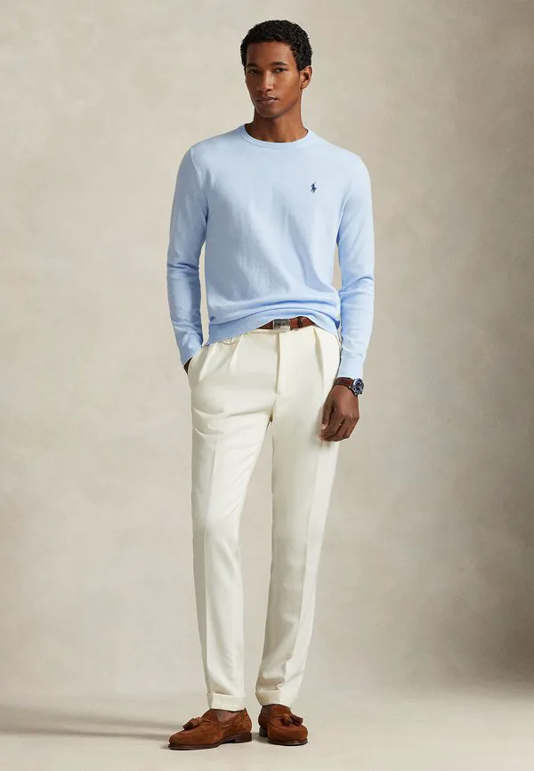 Приталенный свитер из фактурного хлопка. Polo Ralph Lauren, Office Blue — фото 2