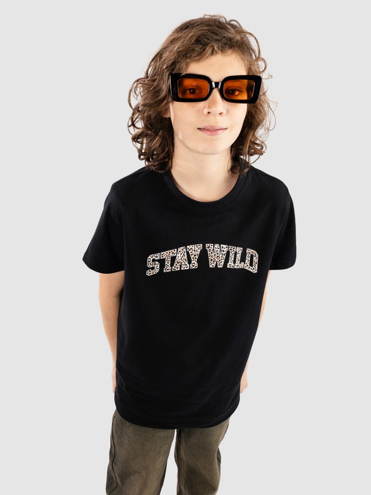 

Футболка Urban Classics Stay Wild Leo Kids T-Shirt, black, Черный, Футболка Urban Classics Stay Wild Leo Kids T-Shirt, black