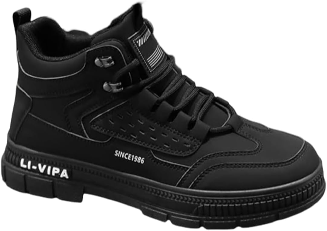 

Мужские повседневные ботинки большого размера, ботинки до щиколотки с нескользящей подошвой, цветной дизайн, средние по высоте, для улицы, модель чукка Lexamen, черный