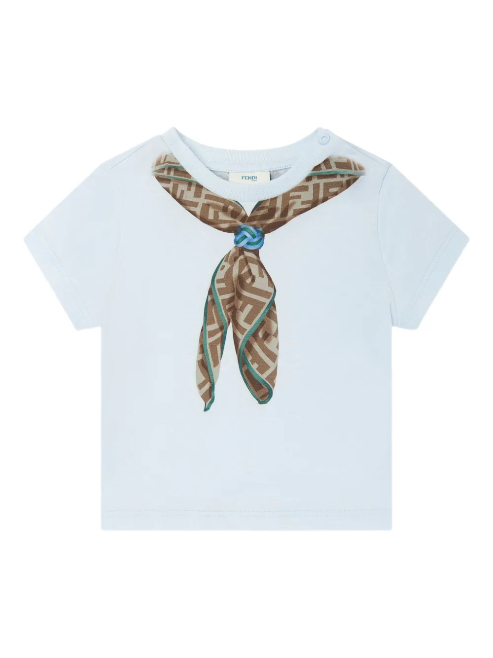 

Футболка с принтом шарфа FENDI KIDS, синий