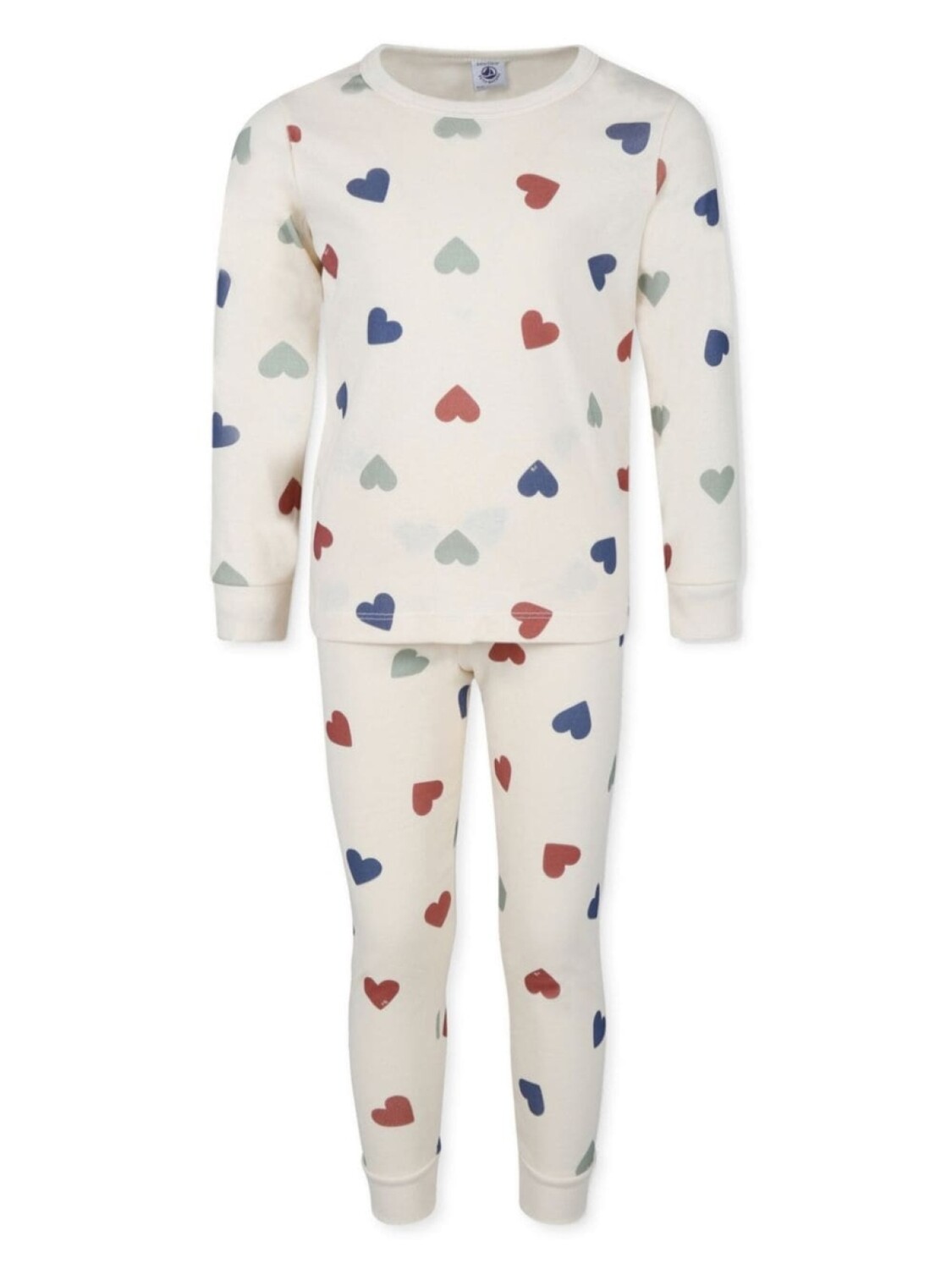 

Petit Bateau пижамный комплект с рисунком в виде сердца, нейтральный цвет