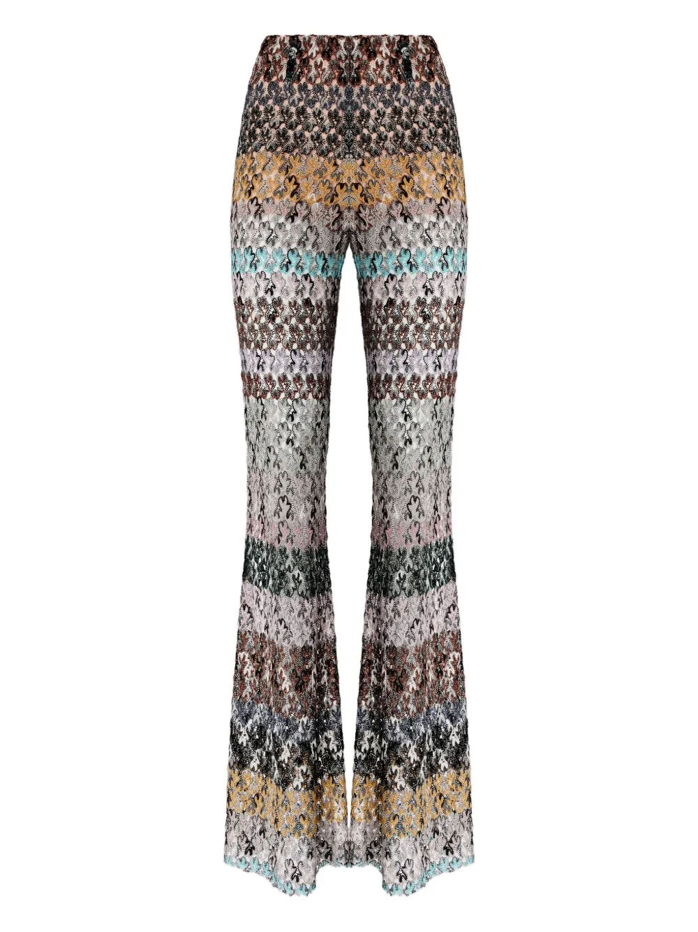 

Полосатые расклешенные брюки Missoni, нейтральный