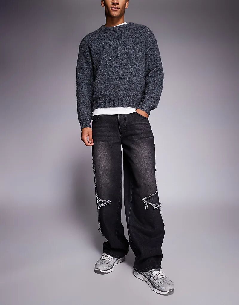 

Джинсы Liquor N Poker мешковатые, с боковыми швами, черные