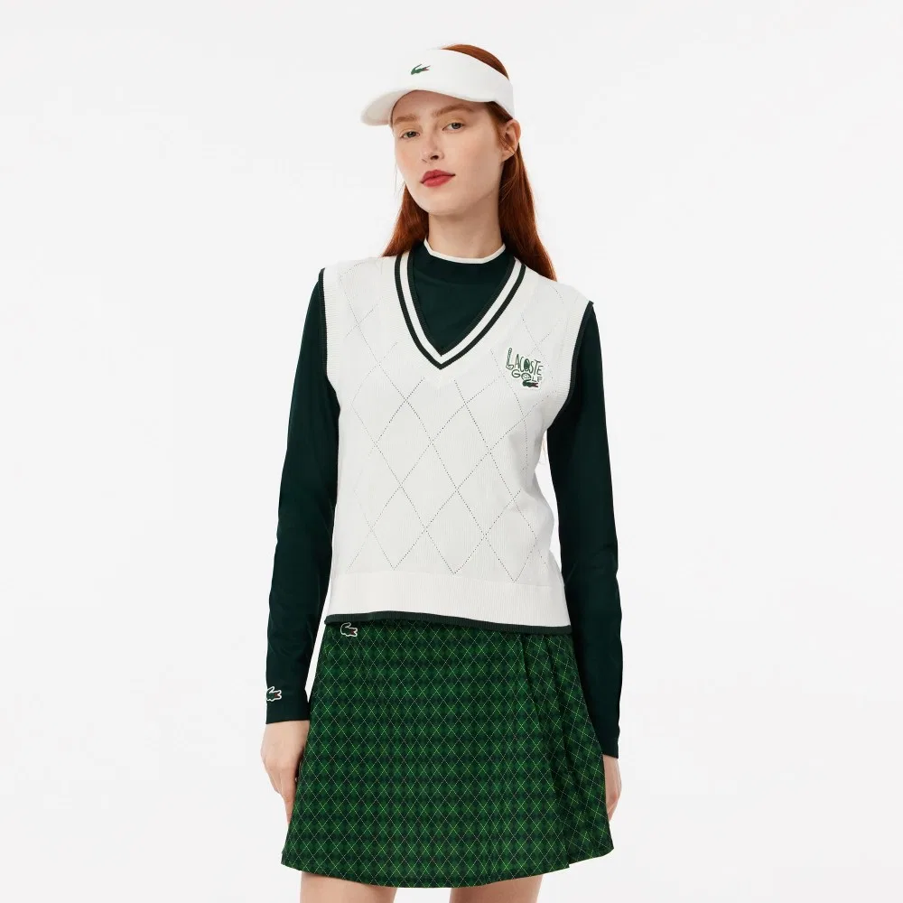 Гольф-жилет Lacoste, Аргайл, Зеленый