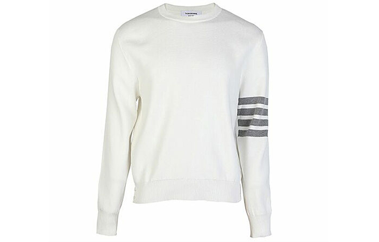

Джемпер с круглым вырезом и 4 планками THOM BROWNE, белый