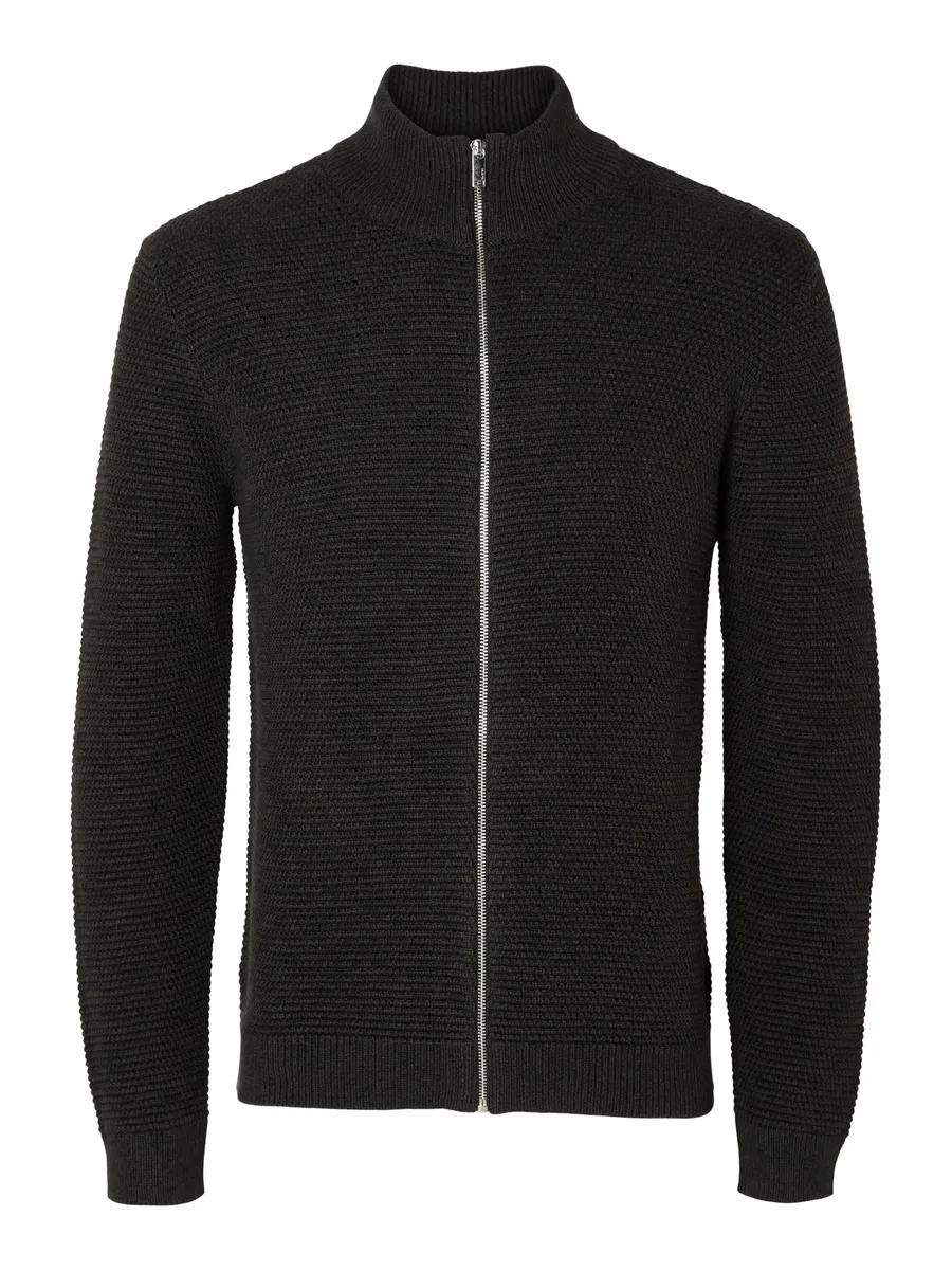 

Вязаный свитер SELECTED HOMME "SLHVINCE LS KNIT BUBBLE FULL ZIP NOOS", цвет Peat