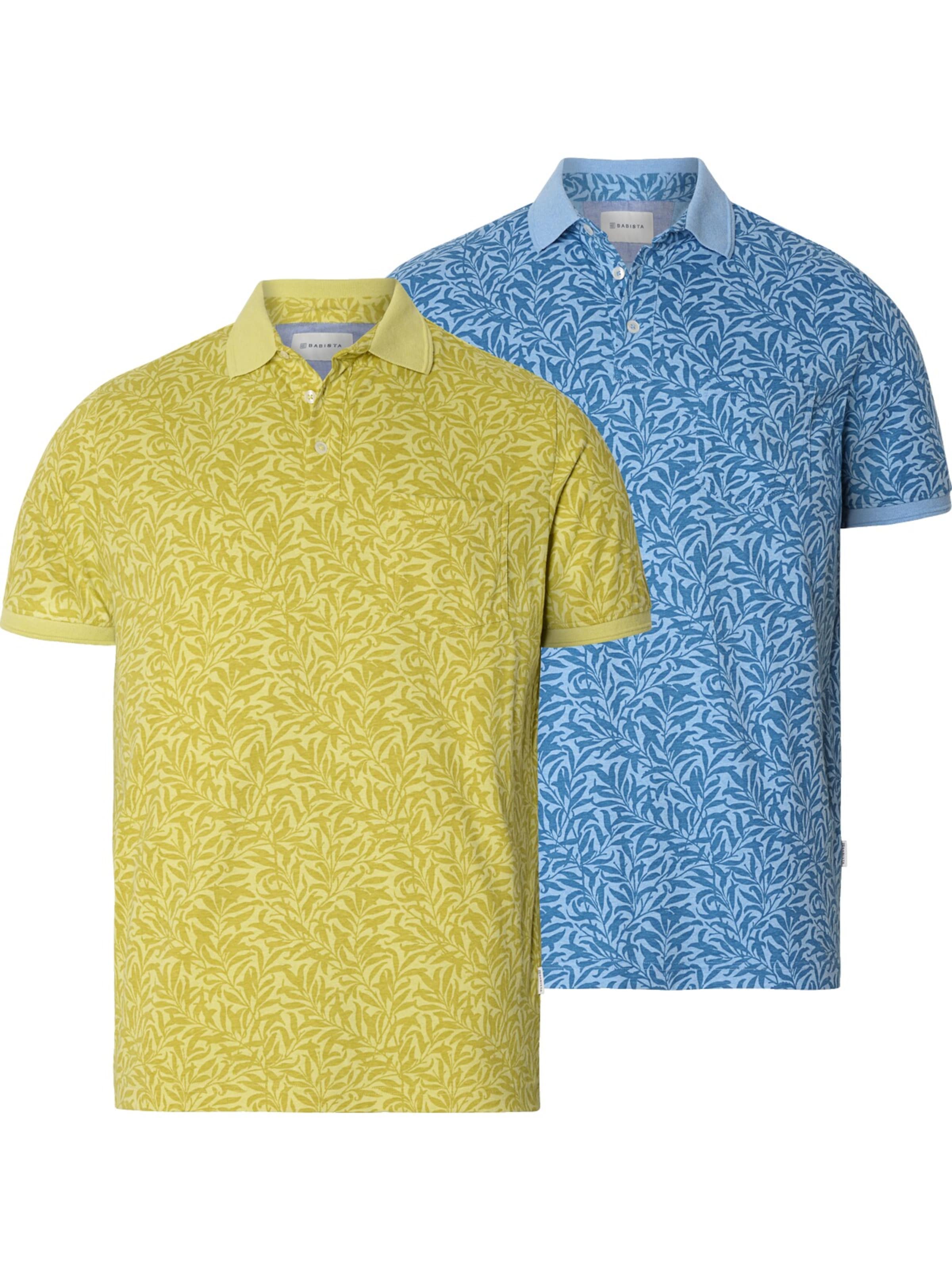 

BABISTA Футболка 'Faldin' в синем и желтом цвете