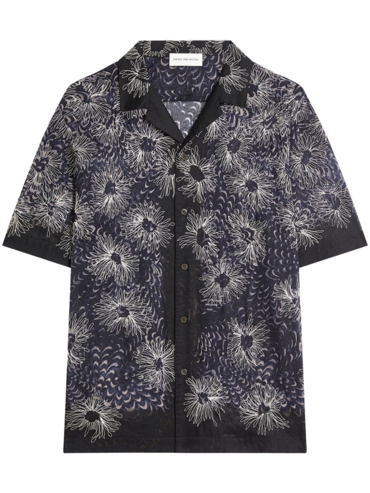 

DRIES VAN NOTEN рубашка с вышивкой, синий