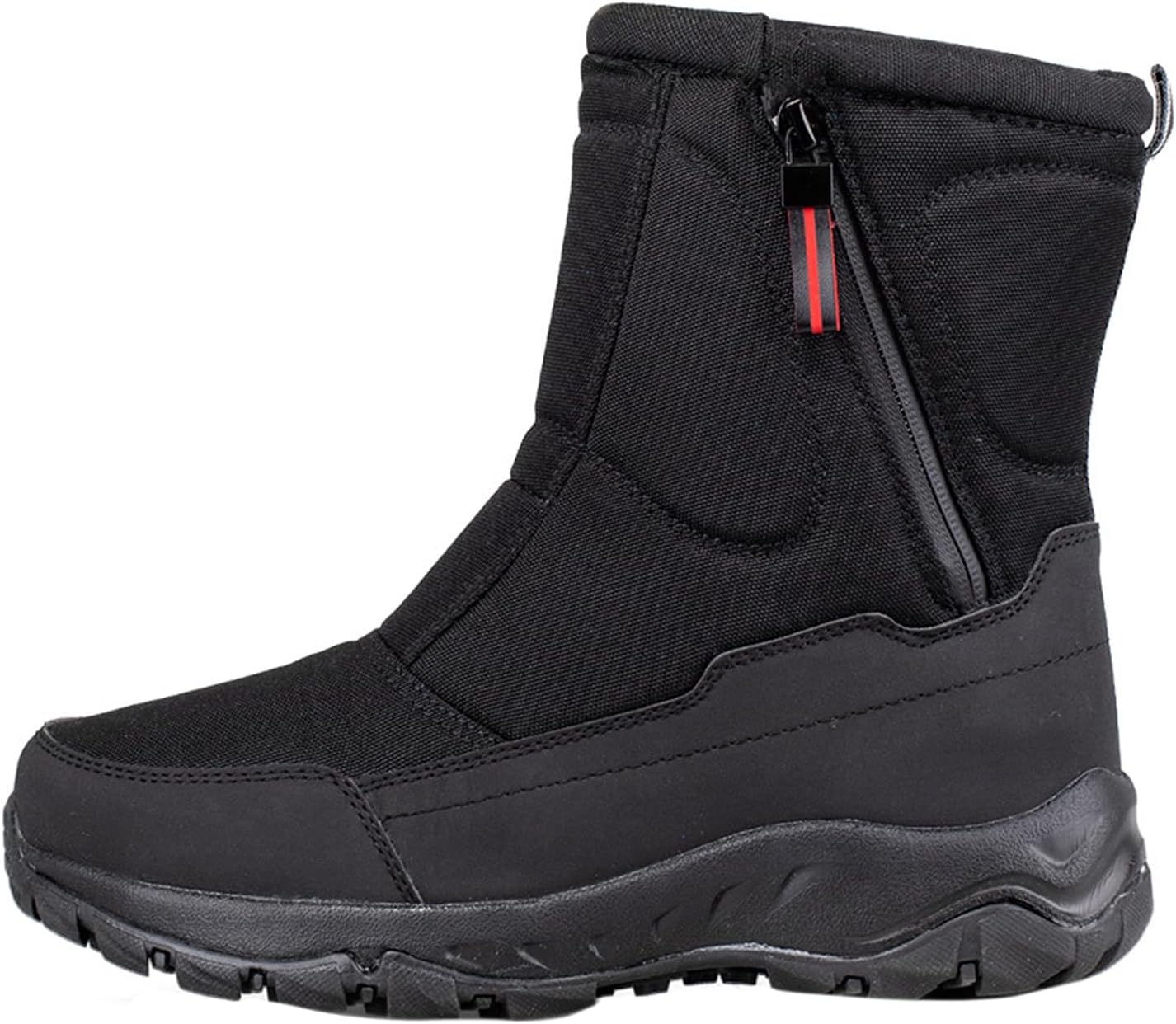 

Зимние ботинки 2026 года, водонепроницаемые, с комфортной утепленной подошвой, высокие, прочные, противоскользящие, легкие, с меховой подкладкой, кроссовки с боковой молнией, ботильоны для верховой езды Generic, черный