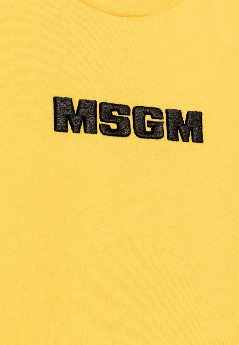 Футболка, хлопок, для детей Msgm, желтый — фото 2