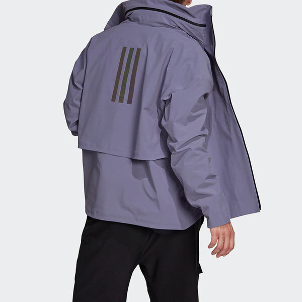 Куртка Men's adidas Myshelter Jkt Outdoor Sports Loose Rainproof Hooded Logo Jacket Autumn Purple, фиолетовый — фото 3