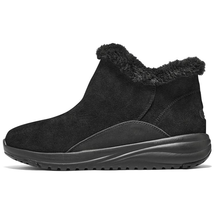 Зимние ботинки женские Skechers замшевые короткие, черный