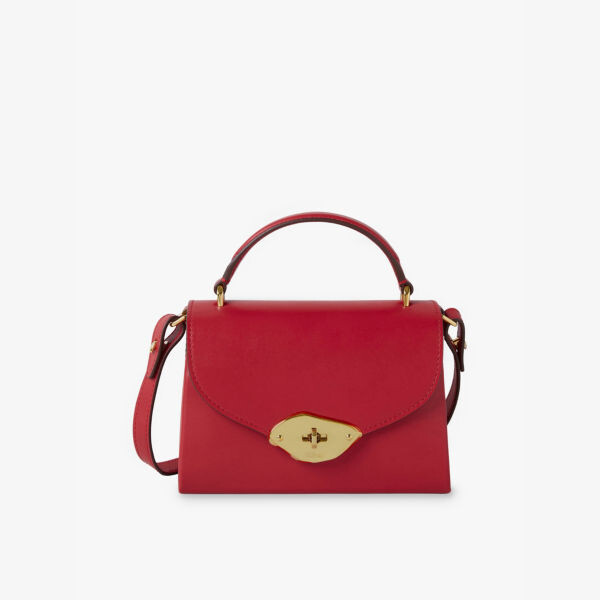 

Сумка Lana из глянцевой кожи с верхней ручкой Mulberry, красный