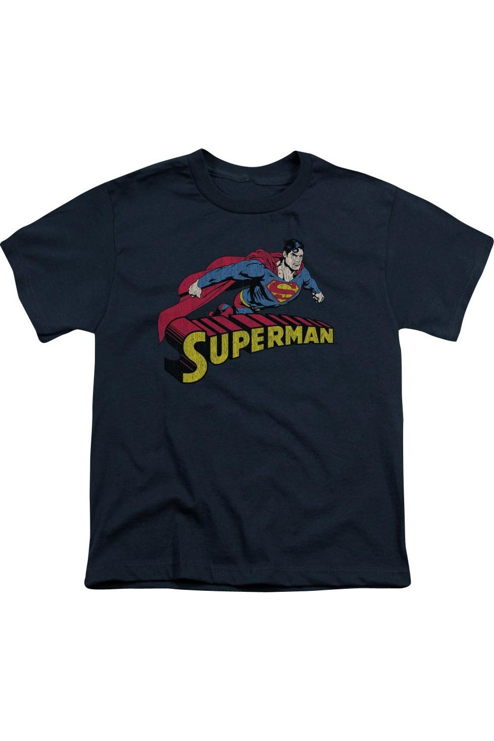 

Футболка с Суперменом в полете для детей Gildan, темно-синий