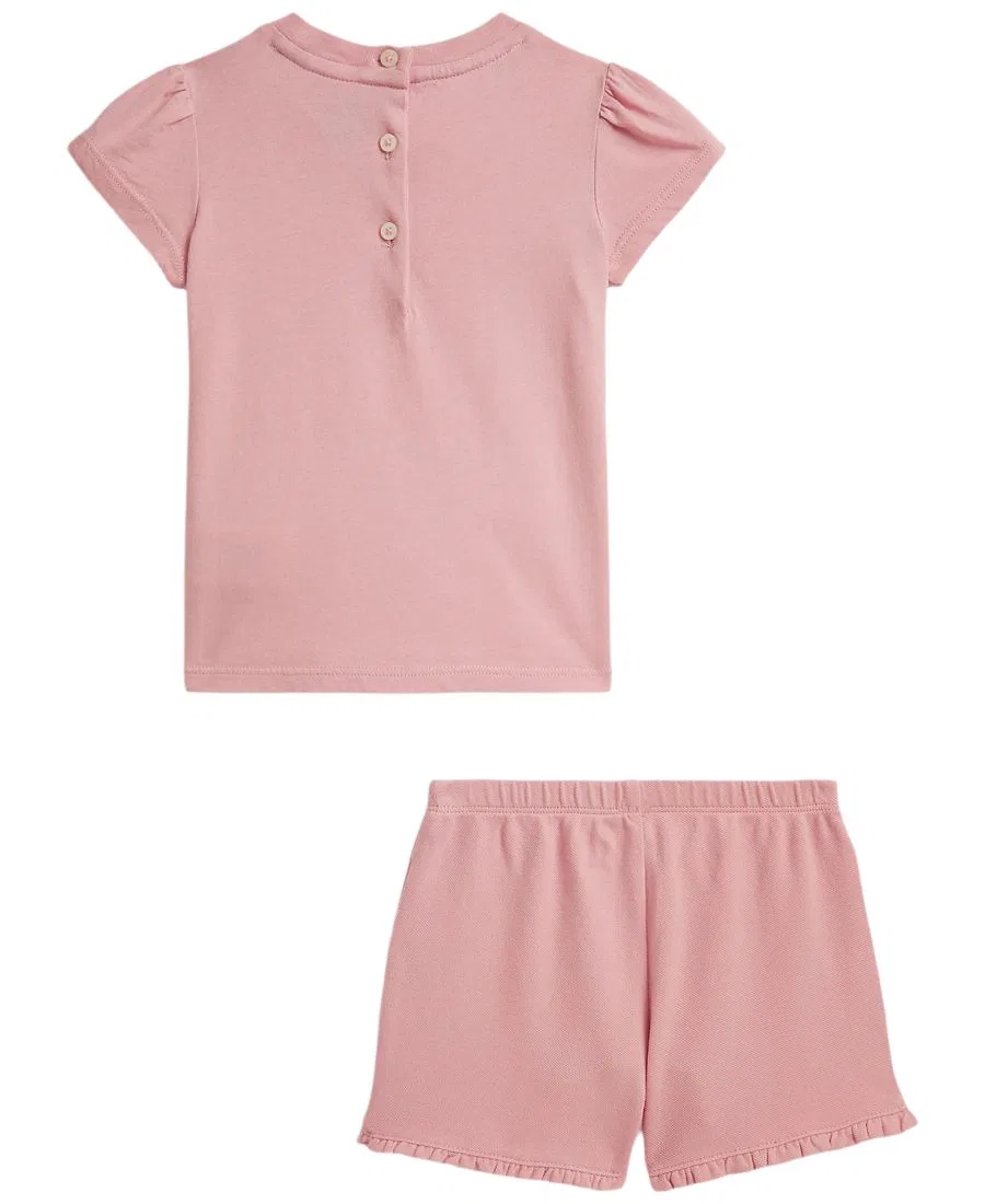 Детский комплект для девочек: футболка и шорты Polo Bear от Ralph Lauren, 2 предмета Polo Ralph Lauren — фото 2