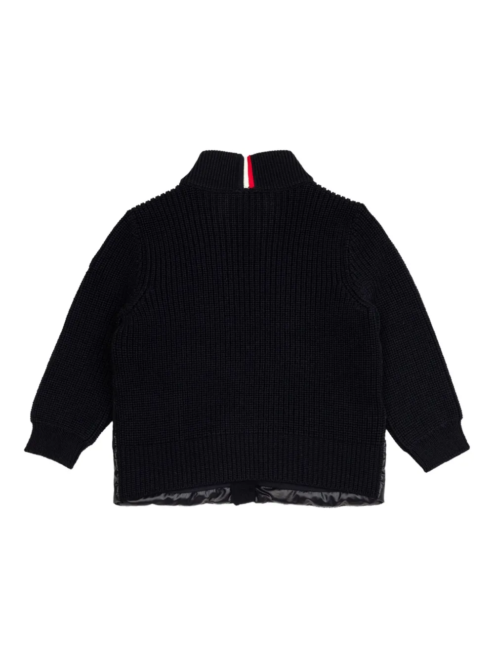 Стеганый вязаный кардиган Moncler Enfant, черный — фото 2