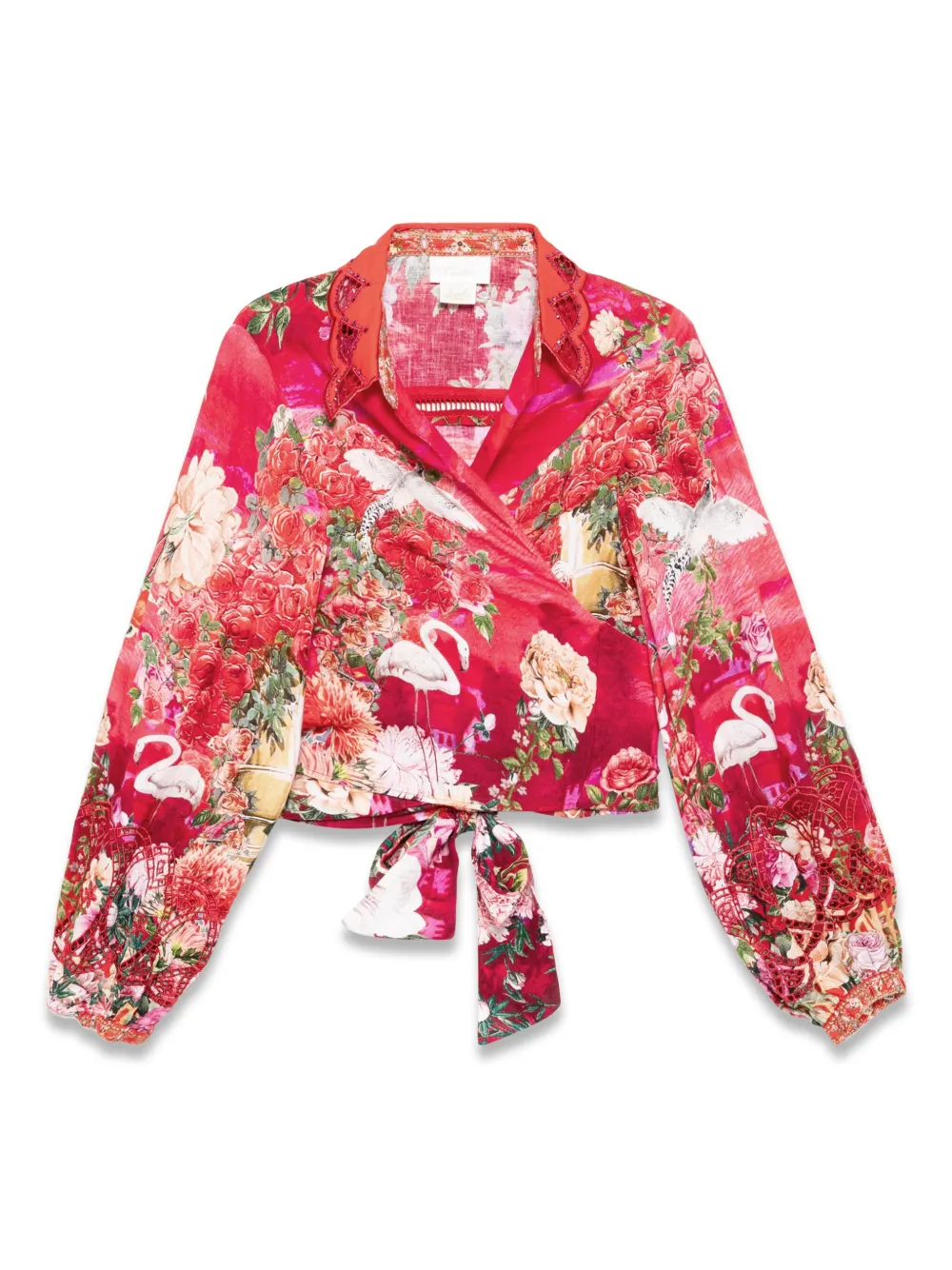 

Укороченная рубашка с запахом Camilla, красный