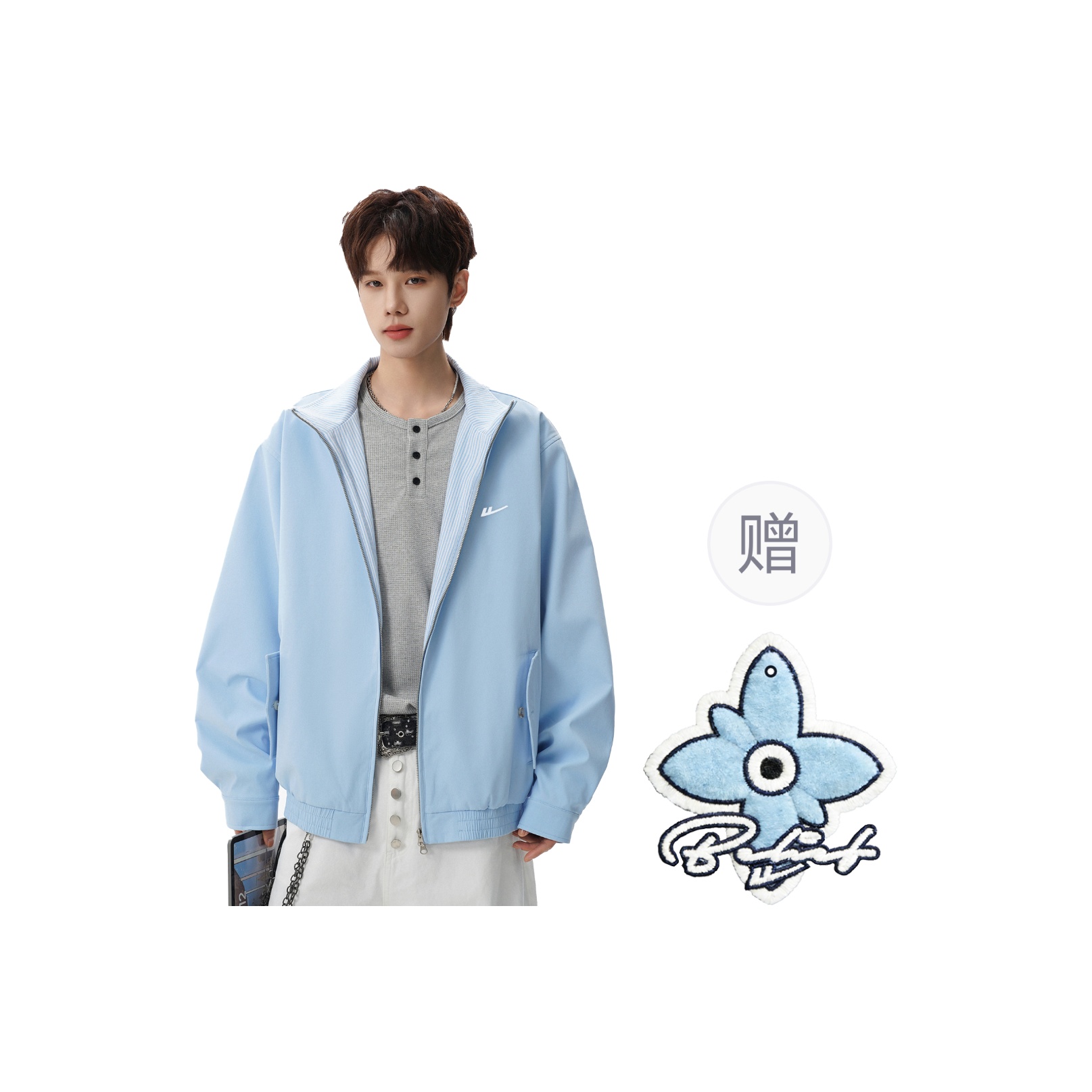 

Куртка Unisex Stand Collar Moderate Others WARRIOR, синий[free badge+scented sachet charm]