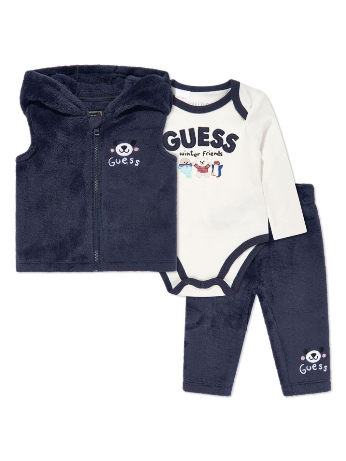 

Угадай детский комплект с логотипом и принтом для малышей Guess Kids, синий