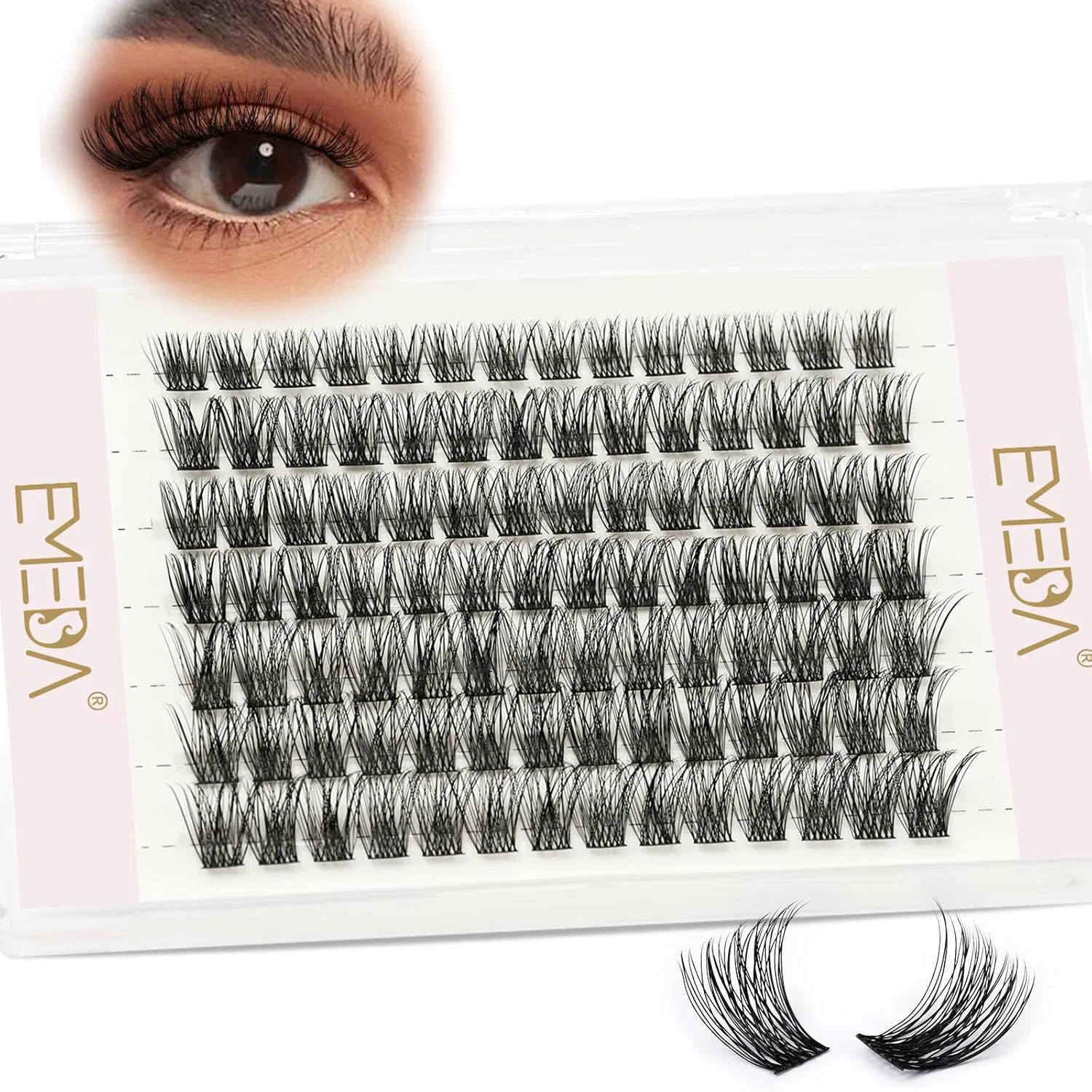 Накладные ресницы «Wispy Individual Eyelashes» от EMEDA Emeda, Black (Lash Only)